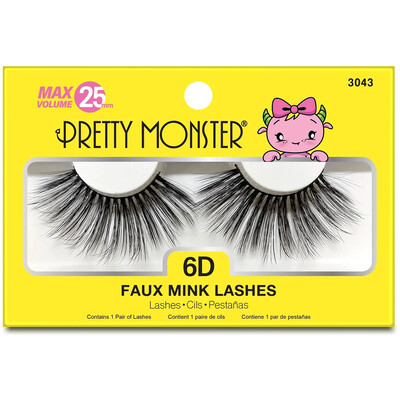 PRETTY MONSTER Max Volume 6D Faux Mink Lashes - 3043